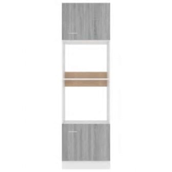 Magnetronkast 60x57x207 cm bewerkt hout grijs sonoma eiken 5