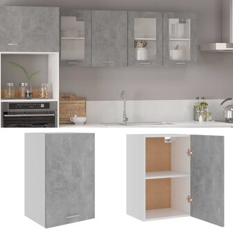 Hangkast 39,5x31x60 cm bewerkt hout betongrijs 2