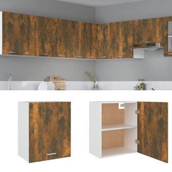 Hangkast 50x31x60 cm bewerkt hout gerookt eikenkleurig 1