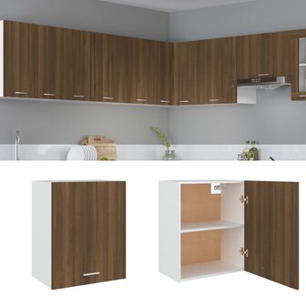 Hangkast 50x31x60 cm bewerkt hout bruin eikenkleur 1