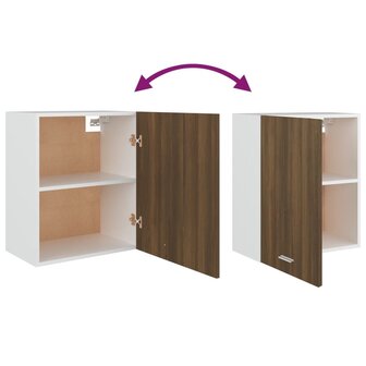 Hangkast 50x31x60 cm bewerkt hout bruin eikenkleur 7