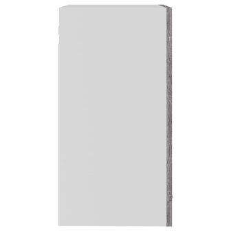 Wandkast 40x31x60 cm glas en bewerkt hout grijs sonoma eiken 7