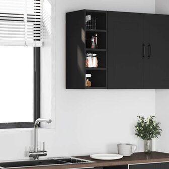 Hangkast 20x29,5x60 cm bewerkt hout zwart 3