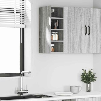 Hangkast 20x29,5x60 cm bewerkt hout grijs sonoma eikenkleurig 3