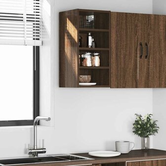 Hangkast 30x29,5x60 cm bewerkt hout bruin eikenkleur 3