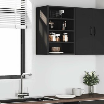 Hangkast 40x29,5x60 cm bewerkt hout zwart 3