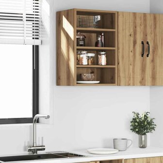 Hangkast 40x29,5x60 cm bewerkt hout artisanaal eikenkleur 3