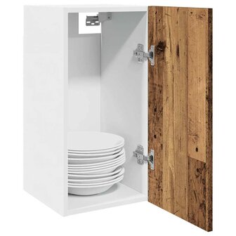Hangkast 30x31x60 cm bewerkt hout oud houtkleurig 1