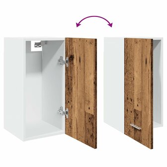 Hangkast 30x31x60 cm bewerkt hout oud houtkleurig 8
