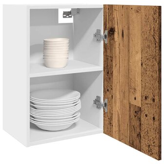 Hangkast 40x31x60 cm bewerkt hout oud houtkleurig 1