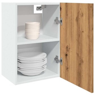 Hangkast 40x31x60 cm bewerkt hout artisanaal eikenkleur 1