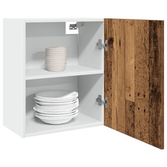 Hangkast 50x31x60 cm bewerkt hout oud houtkleurig 1