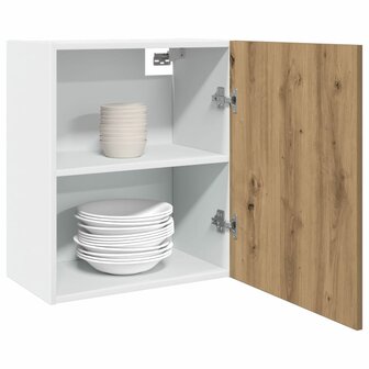 Hangkast 50x31x60 cm bewerkt hout artisanaal eikenkleur 1
