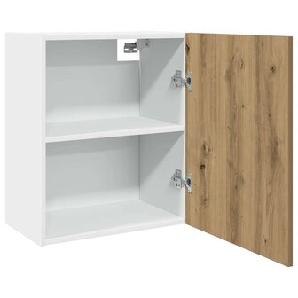 Hangkast 50x31x60 cm bewerkt hout artisanaal eikenkleur 5