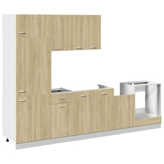 7-delige Keukenkastenset bewerkt hout sonoma eikenkleurig 2