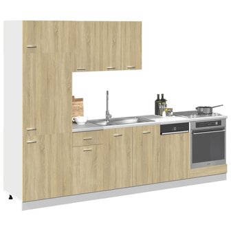 7-delige Keukenkastenset bewerkt hout sonoma eikenkleurig 3