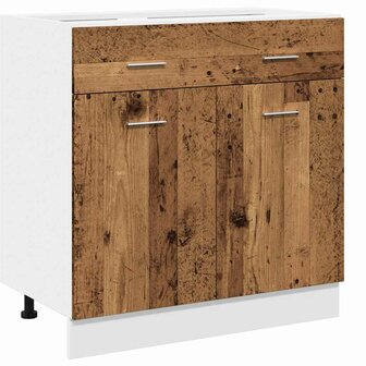 7-delige Keukenkastenset bewerkt hout oud houtkleurig 6