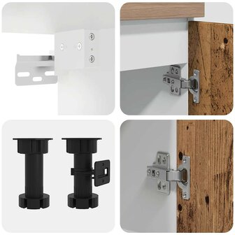 4-delige Keukenkastenset bewerkt hout oud houtkleurig 6