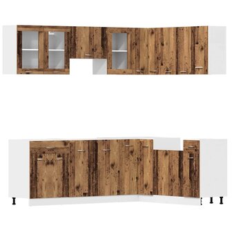 11-delige Keukenkastenset bewerkt hout oud houtkleurig 2