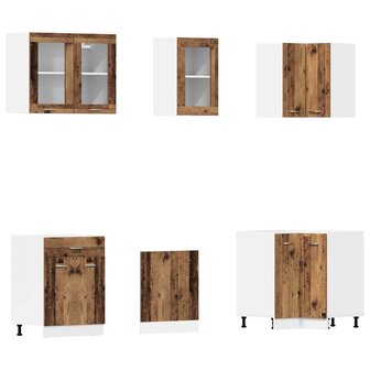 11-delige Keukenkastenset bewerkt hout oud houtkleurig 4