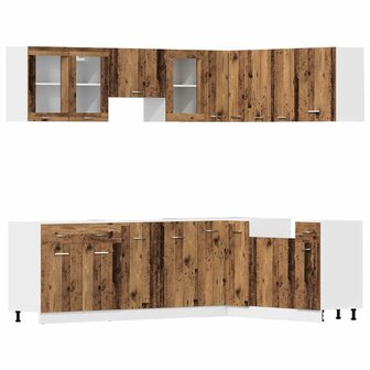 11-delige Keukenkastenset bewerkt hout oud houtkleurig 2