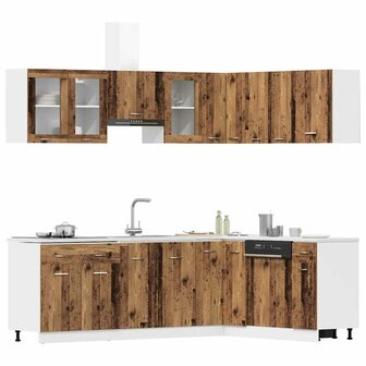 11-delige Keukenkastenset bewerkt hout oud houtkleurig 3