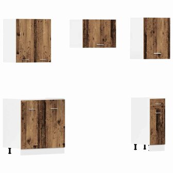 11-delige Keukenkastenset bewerkt hout oud houtkleurig 5