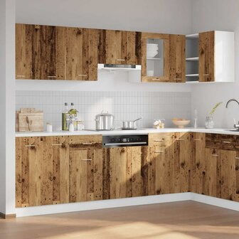 11-delige Keukenkastenset bewerkt hout oud houtkleurig 3