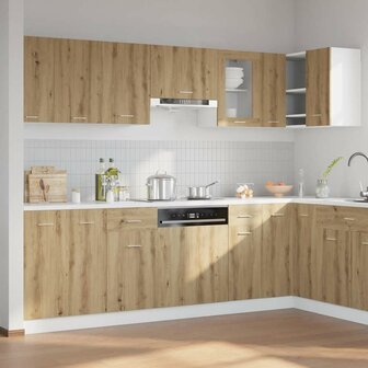 11-delige Keukenkastenset bewerkt hout artisanaal eiken 3