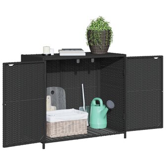 Tuinkast 83x45x76 cm poly rattan zwart 5