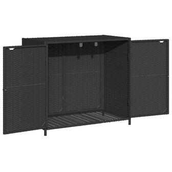 Tuinkast 83x45x76 cm poly rattan zwart 6