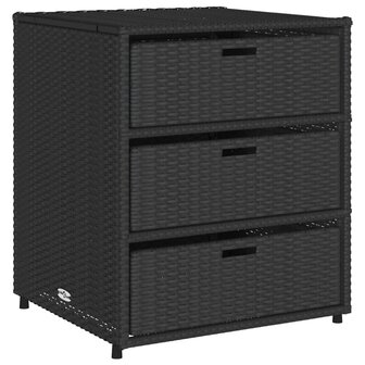 Tuinkast 55x59x69 cm poly rattan zwart 2