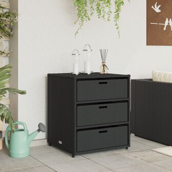 Tuinkast 55x59x69 cm poly rattan zwart 3
