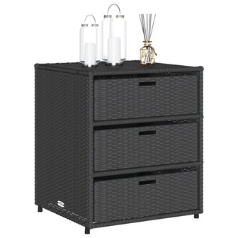 Tuinkast 55x59x69 cm poly rattan zwart 4
