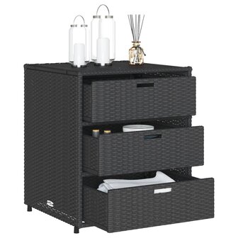 Tuinkast 55x59x69 cm poly rattan zwart 5