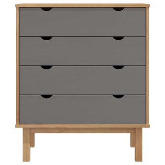 Ladekast OTTA 76,5x39,5x90 cm massief grenenhout bruin en grijs 3