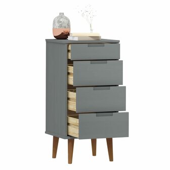 Ladekast MOLDE 40x35x82 cm massief grenenhout grijs 3