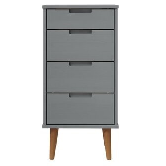 Ladekast MOLDE 40x35x82 cm massief grenenhout grijs 4