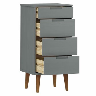 Ladekast MOLDE 40x35x82 cm massief grenenhout grijs 5