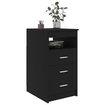 Ladekast 40x50x76 cm bewerkt hout zwart 3