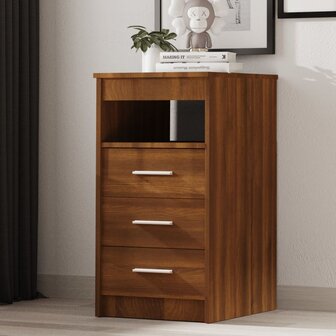 Ladekast 40x50x76 cm bewerkt hout bruin eikenkleur 1