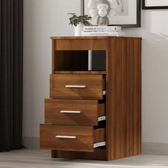 Ladekast 40x50x76 cm bewerkt hout bruin eikenkleur 3