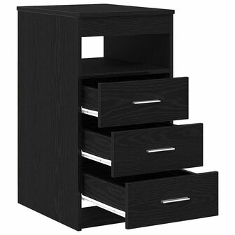 Ladekast 40x50x76 cm bewerkt hout zwart eikenkleurig 5