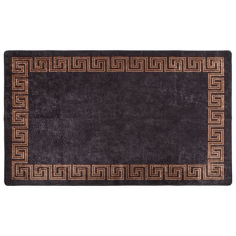 Vloerkleed wasbaar anti-slip 120x180 cm zwart en goudkleurig 1