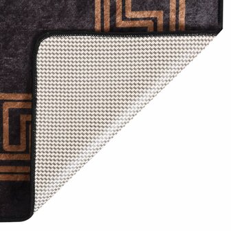 Vloerkleed wasbaar anti-slip 120x180 cm zwart en goudkleurig 2