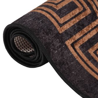 Vloerkleed wasbaar anti-slip 120x180 cm zwart en goudkleurig 3