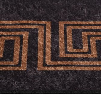 Vloerkleed wasbaar anti-slip 120x180 cm zwart en goudkleurig 4