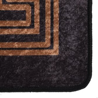 Vloerkleed wasbaar anti-slip 120x180 cm zwart en goudkleurig 6