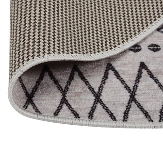 Vloerkleed wasbaar anti-slip &oslash;120 cm zwart en wit 2