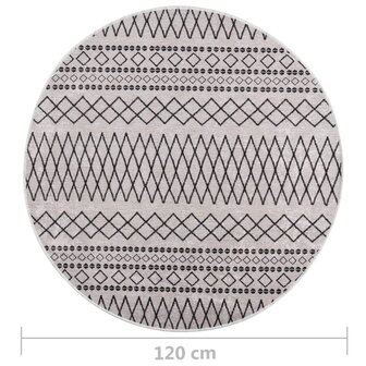 Vloerkleed wasbaar anti-slip &oslash;120 cm zwart en wit 5